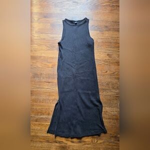 L Black Old Navy Ribbed Fitted Maxi dress D003